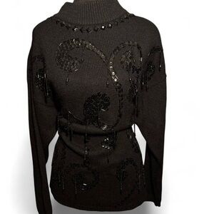 Vintage 90s Sweater with Sequin Accents